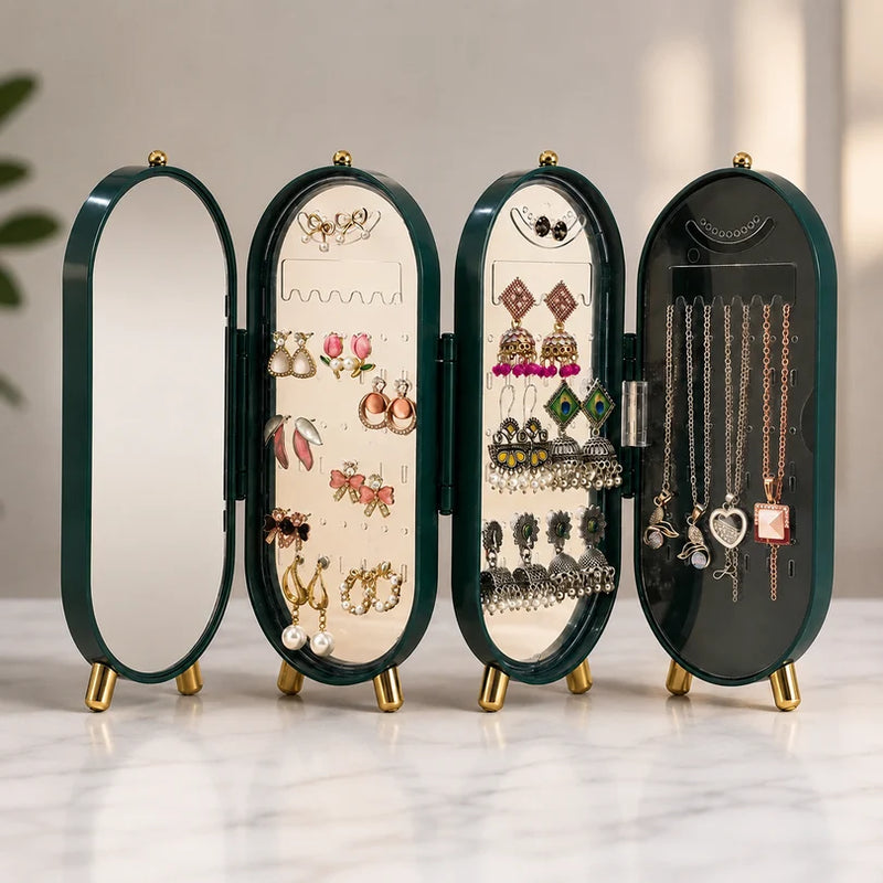 Viral 3-Fold Elegant Green Jewellery Box 💚✨