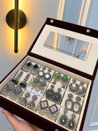 12 Pair Earrings Personalized Box & Mirror